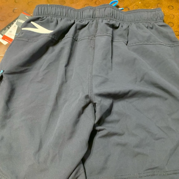 SPEEDO Board Shorts Men's L Blue Loose Fit UPF 50+ Pockets Drawstring Swim - Picture 6 of 7